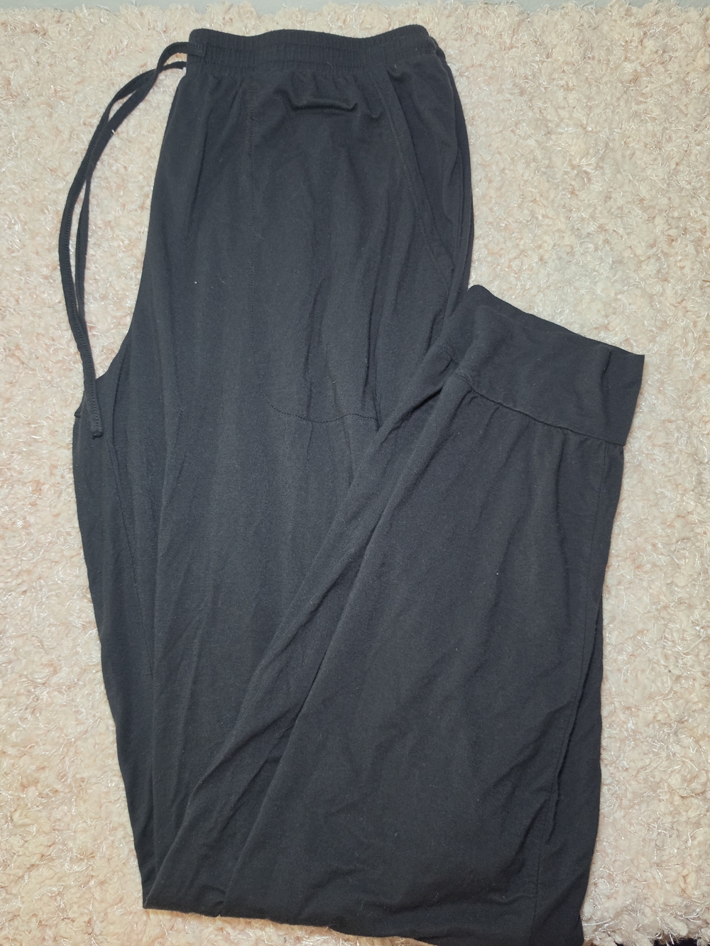 Women's Black Drawstring Jogger Pants with Elastic Waist